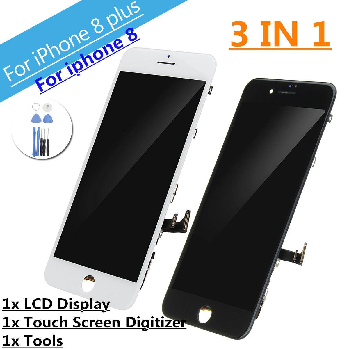 Layar LCD Sentuh Layar Digitizer Penggantian Bagian dengan Alat untuk iPhone 8 PLUS Putih-Internasional