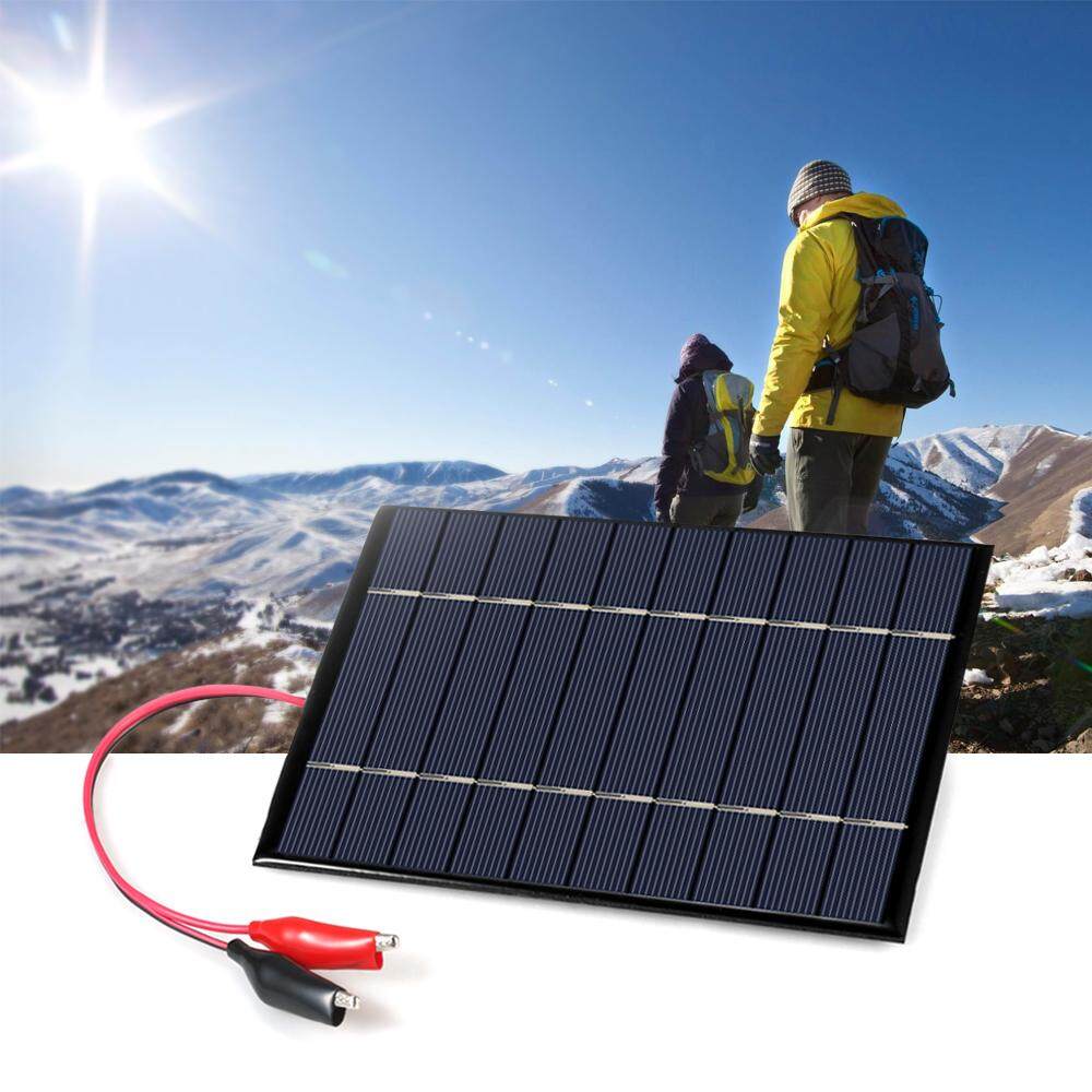 2.5 W 5 V Polycrystalline Silikon Tenaga Surya Panel dengan Klip Buaya Tenaga Surya Sel untuk Pengisi Daya DIY-Internasional