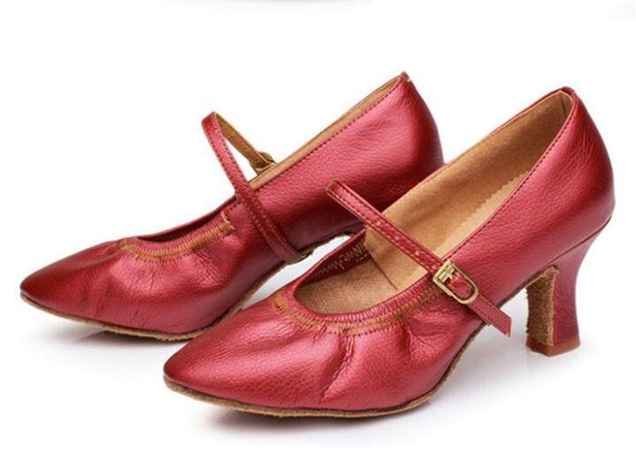 Jual Panas Wanita Tango Ballroom Latin Menari Sepatu Dansa Bertumit Salsa Profesional Tarian Sepatu untuk Wanita Wanita 7 Cm -Internasional