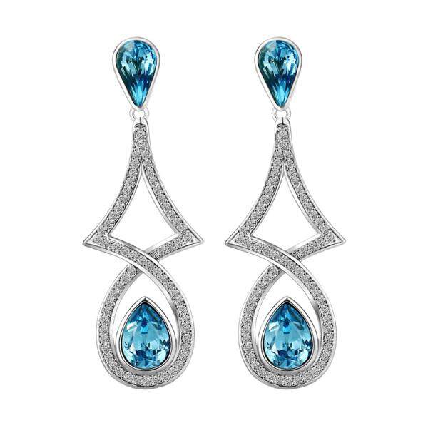 Xuping Perhiasan/Xuping Perhiasan dengan Buatan Kristal Tetesan Air Anting-Anting Wanita Eropa dan Amerika Serikat Ungu Kode (laut Biru) -Internasional