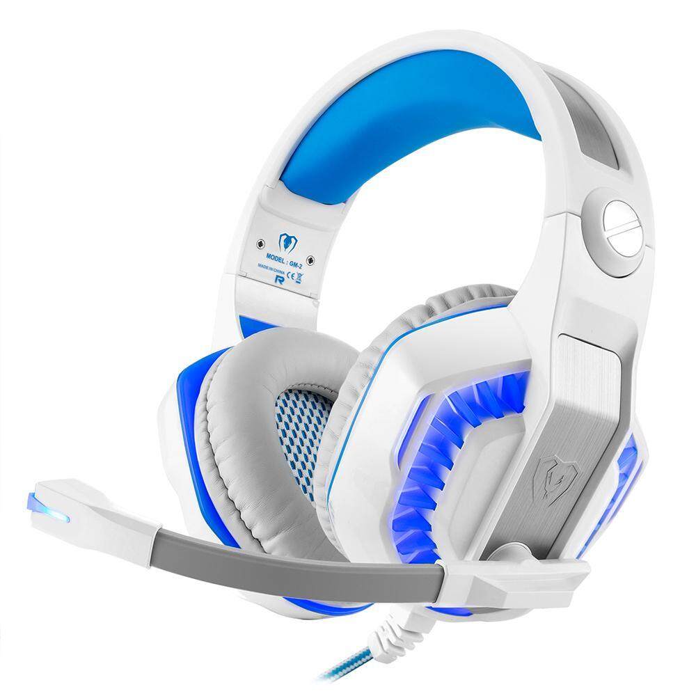 Ailang Kuat Game Headset untuk PS4 Xbox Satu Laptop Buah Smartphone Tablet Ponsel-Putih Biru-Internasional