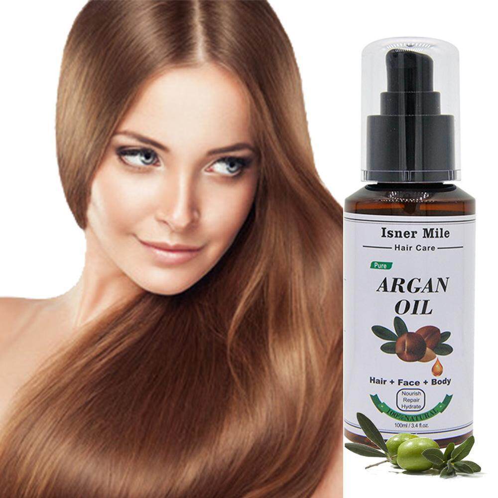 Kobwa AS Organic Moroccan Argan Minyak, Organic 100% Murni Alami Cold Pressed Virgin Perawatan Rambut Minyak, 100 Ml-Internasional