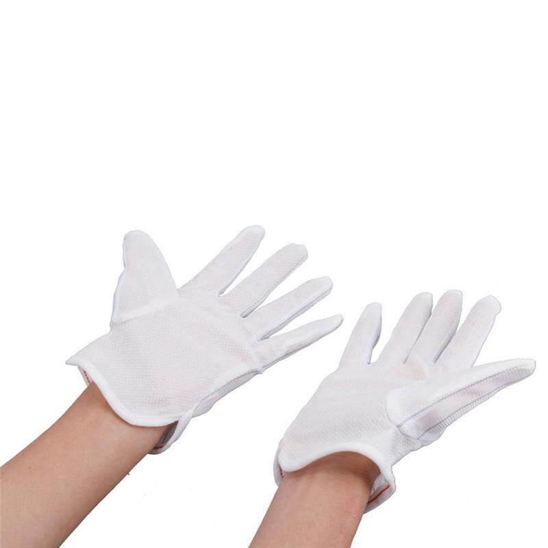 NEW 10 Pair ESD PC Computer Working Antiskid Anti-static Anti-skid White Gloves New Polyester Hot Sale - intl