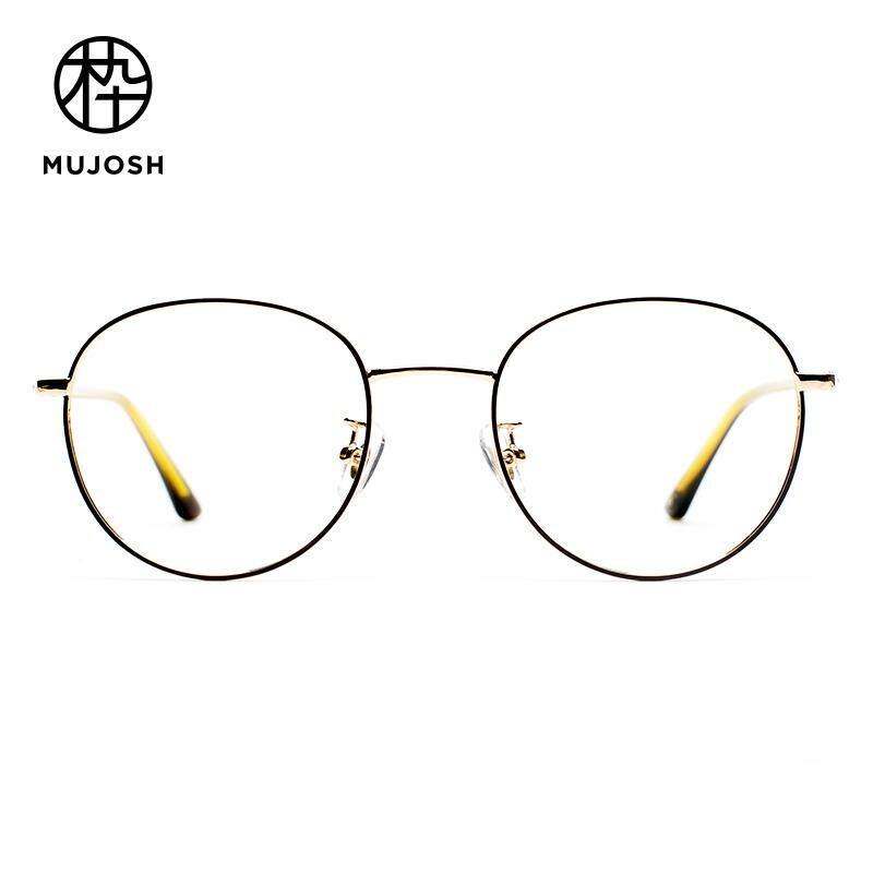 MUJOSH Unisex Acetate Metal Round Retro Eyeglasses Frame FM1720104C02