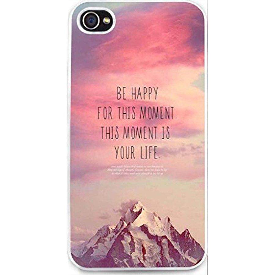 Case untuk iPhone, dseason iPhone 4 S Keras Case ** Baru ** Berkualitas Tinggi Desain Unik Christian Kutipan Bahagia untuk Saat Ini adalah Hidup Anda-Internasional