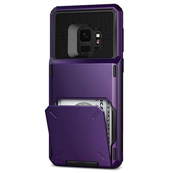 Galaksi S9 Case:: VRS:: Penuh Badan Pelindung Pelindung:: Hibrida Pemegang Slot Kartu:: identitas Kartu Kredit Dompet Perjalanan untuk Samsung Galaksi S9-Internasional