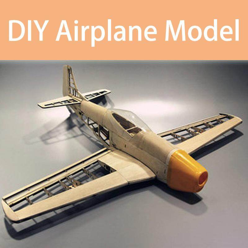 WWII Mustang USA P51 Model Airplane Light Wood DIY Assembly 3D Puzzle Kits - intl