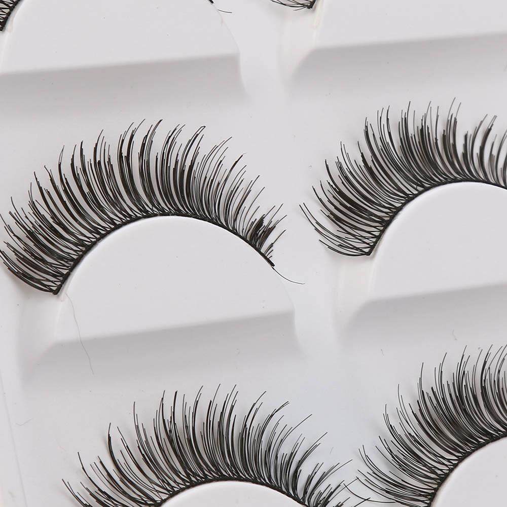Jual Seksi Modis 5 Pasang Pesta Salib Panjang Tebal Bulu Mata Palsu Hitam Tali Palsu Mata Lashes Foxloom-Internasional