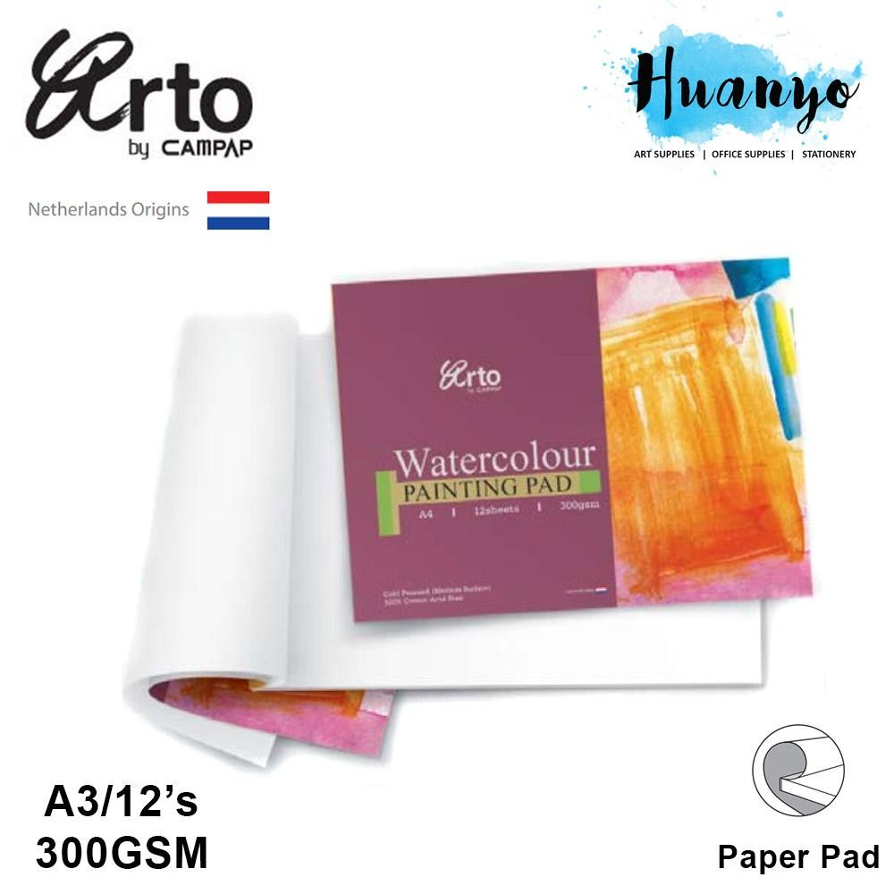 Campap Arto Netherlands Watercolour Painting Pad A3 - 300gsm (100% Cotton Cold PressedMedium Surface)