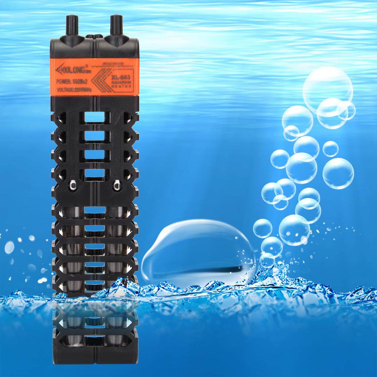 Akuarium Ganda Kaca Tabung Heater Submersible Dapat Disesuaikan Termostat #500 W-Internasional