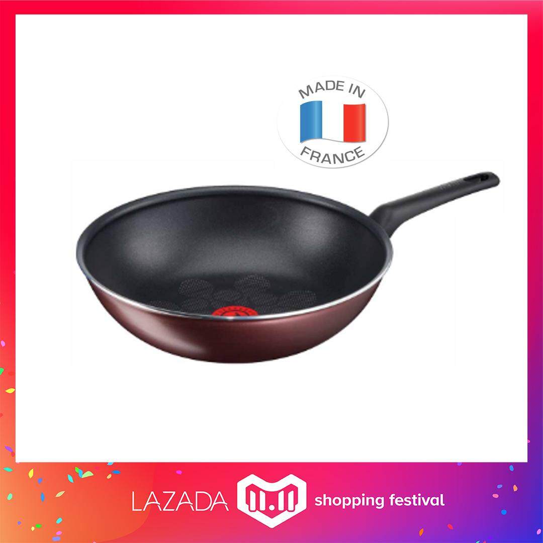 Tefal Non Stick Cook n Clean Wok Frypan Gas hob 28cm B34419 [Made in France]