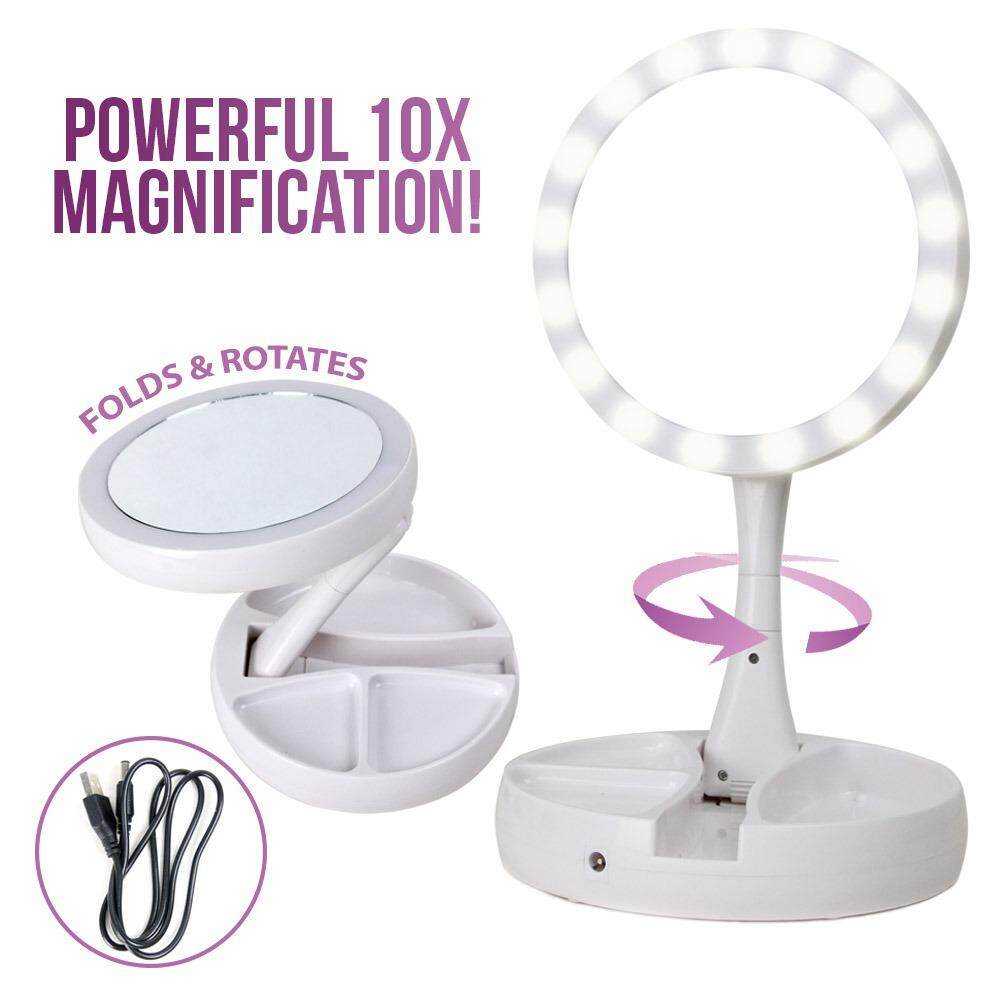 Teresa 10x Magnifying Lighted Makeup Mirror With Acrylic Stand Teresa 10x Magnifying Lighted Makeup Mirror With Acrylic Stand