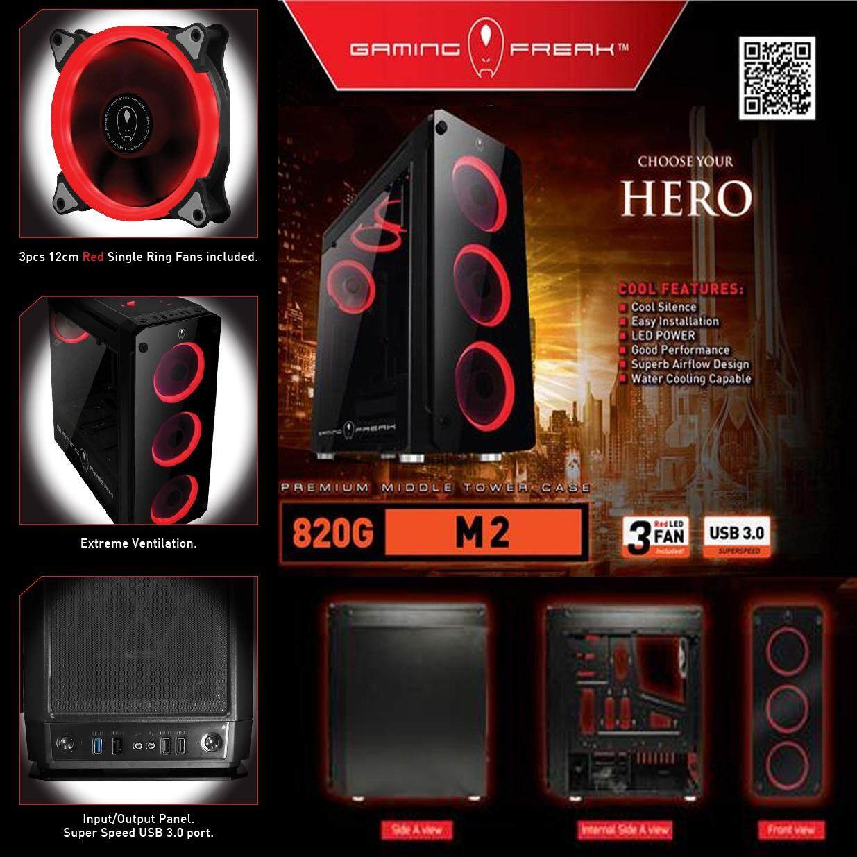 Official AVF Gaming Freak M2 820G Temper Glass Middle Tower Case (USB3.0) Malaysia