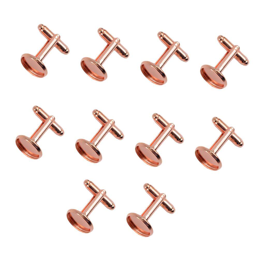 Bolehdeals 10 Pieces DIY Manset Temuan Manset Tautan Blank Belakang Piring Alas Base Mawar Emas-Internasional