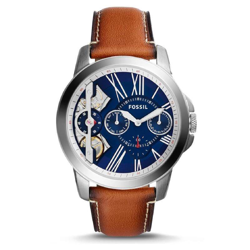 Fossil Mens ME1161 Grant Twist Three-Hand Luggage Leather Watch (Brown) Malaysia