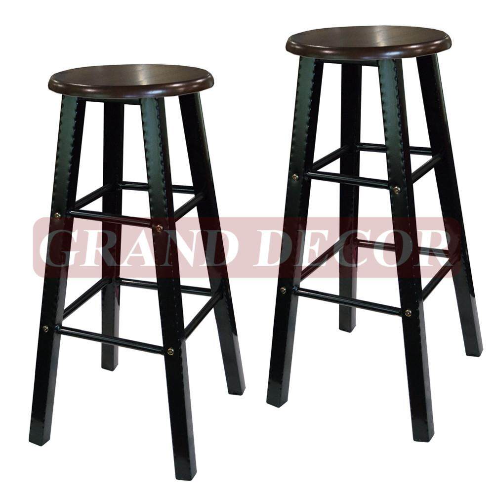 Grand Decor Wooden Counter Stool Chairs Set Of 2 Bar Stools Grand Decor Wooden Counter Stool Chairs Set Of 2 Bar Stools Height For Pub Restaurant Tail Or Breakfast