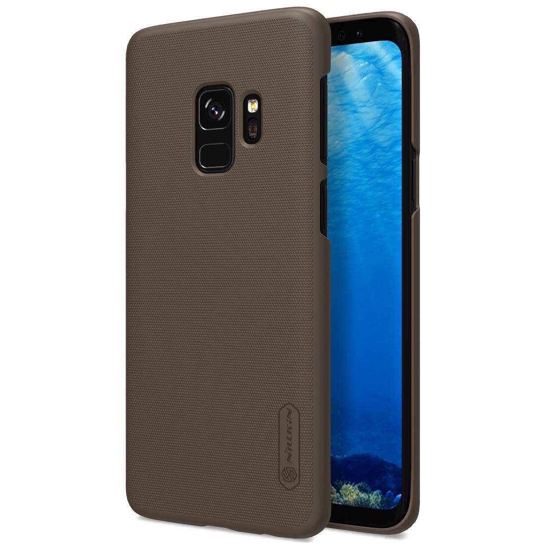 NILLKIN untuk Samsung Galaxy S9 Cembung Cekung Tekstur PC Pelindung Casing Belakang (Coklat)