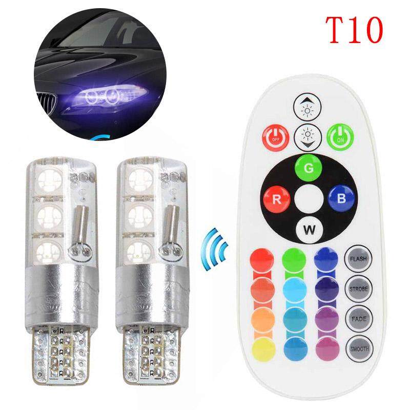 T10 5050-6SMD Bola Lampu LED Warna-warni Lebar Lampu Sorot Mobil DIY Aksesoris-Internasional