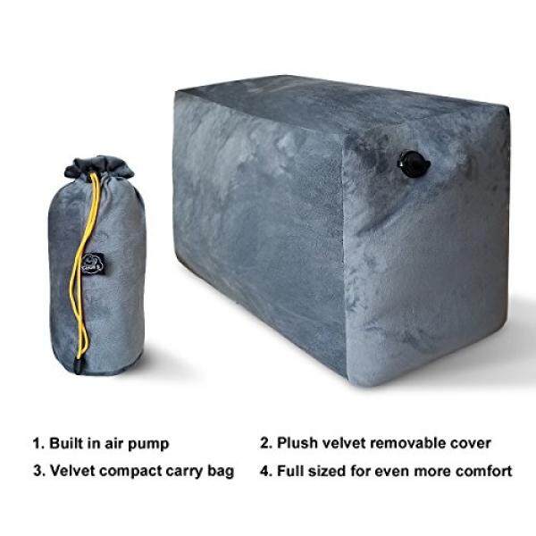 Anak-anak Perjalanan Airplane Kaki Tiup dan Tidur Bantalan-Dapat Dilepaskan dan Bisa Dicuci Mewah Bantal Sarung-Dibangun Di Manual udara Pompa-Merobek dan Merobek PVC-Cocok Standar Kursi Ekonomi-Internasional