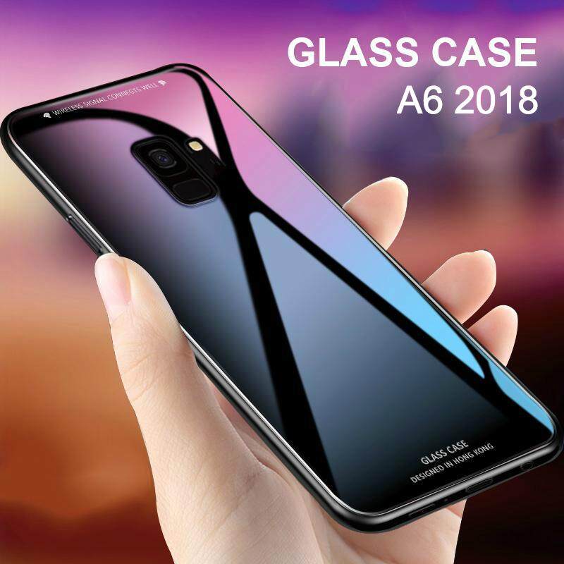 For Galaxy A6 2018 glass Case Full Protection Tempered Glass back cover casing for Samsung Galaxy A6 case housing