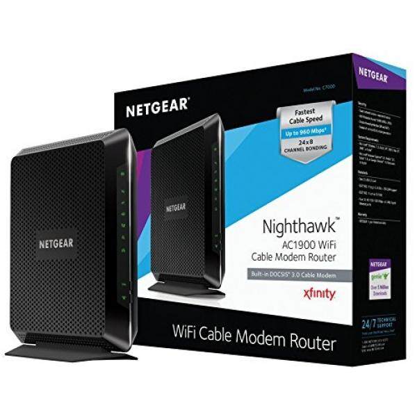 Netgear Nighthawk AC1900 DOCSIS 3.0 Wifi Router Modem Kabel Kombo Bersertifikat untuk Xfinity dari Comcast, Spectrum, Cox, & Lainnya-Internasional