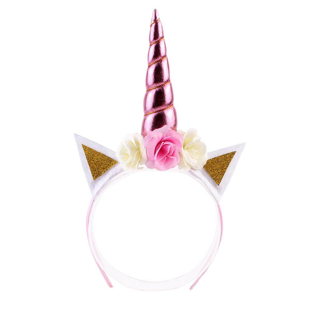 Children Cute Cartoon Unicorn Headband Flower Bowknot Decoration Headwear Photo Props