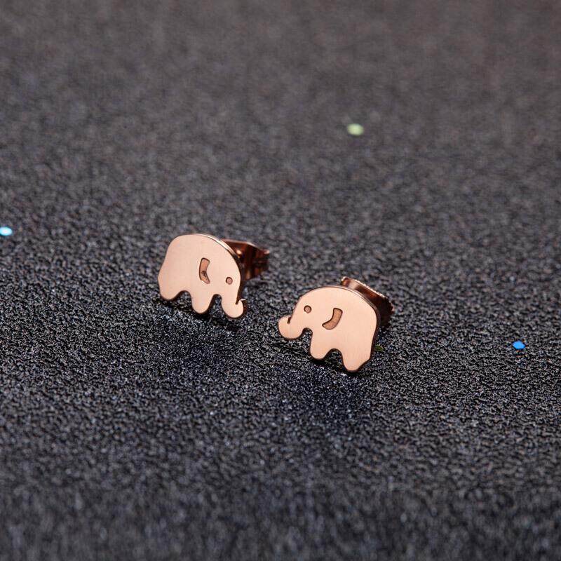 Tepi Burung Korea Selatan Korea Lucu Modis Anting Gajah Gajah Anting-Anting Korea Wanita Animal Anting-Anting Mawar Emas mini Bayi Gajah Anting-Anting-Internasional