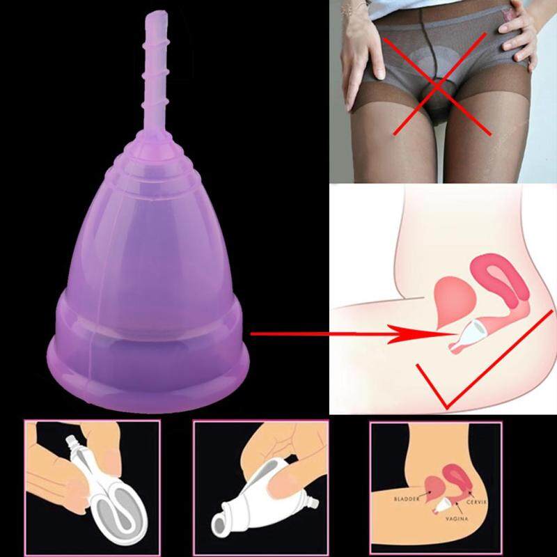 JinGle Useful Soft Cup Silicone Menstrual Cup Big And Small Sizes Three Colors