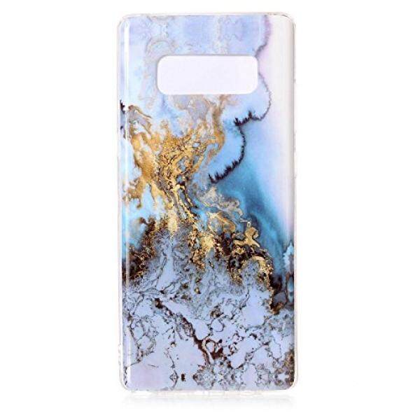 Galaksi Note 8 Case, pola Marmer Berkilau Ramping Keras Silikon Belakang Case Sarung Cocok untuk Samsung Galaksi Note 8 (Laut Biru) -Internasional