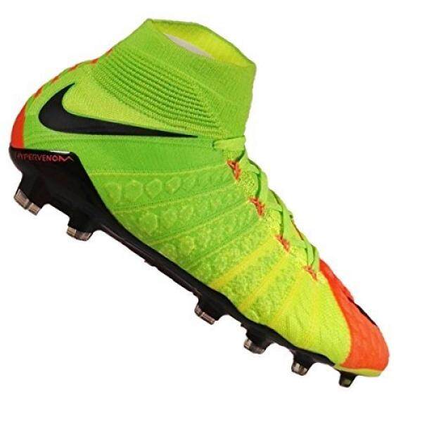 Nike Pria Hypervenom Phantom III Dynamic Sesuai FG Elektrik Hijau/Hitam/Hiper Oranye Sepak Bola Sepatu-Internasional