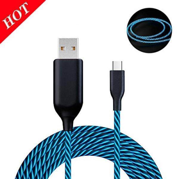 Jenis Kabel Usb C, Mkdgo Cahaya 360 Derajat Visible Flowing LED Ringan Hingga Cepat Cepat Pengisi Daya Kabel, kabel Data Tangle-Bebas Samsung GalaxyS8, S8 Plus, LG V30 G6 G5 V20, nintendo Sakelar dan Lainnya (3Ft-Black)-Internasional
