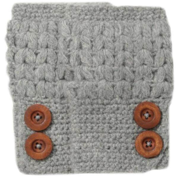 San Diego Hat Company Womens Knit Fingerless Glove with Wood Buttons, Grey, One Size - intl