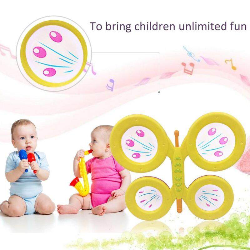 GOFT Orffworld Butterfly Drum Plastic Cartoon Drum Kids Musical Instrument Toy