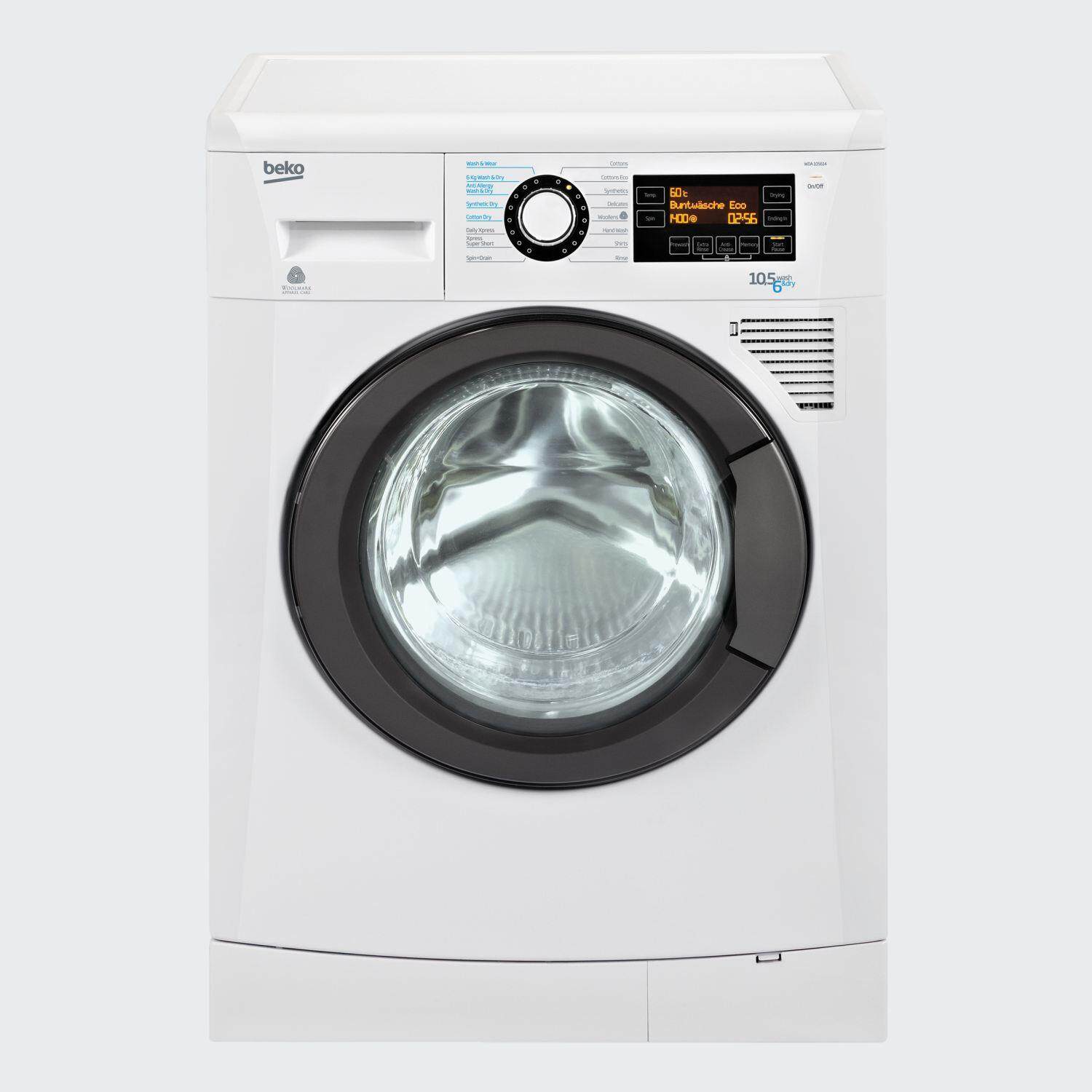 BEKO (READY STOCK) FRONT LOAD WASHER DRYER 10.5KG / 6KG WDA105614 - BEKO WARRANTY MALAYSIA