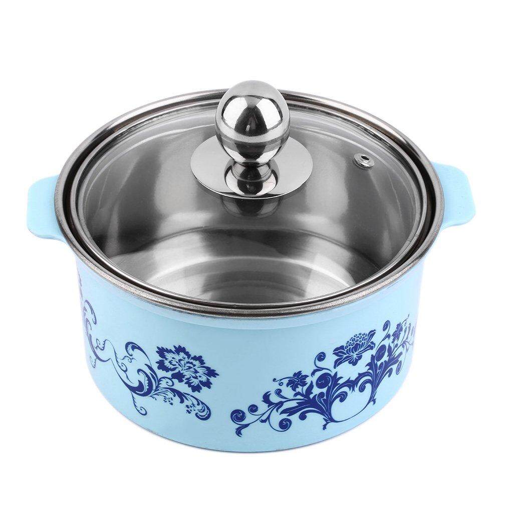 Uinn Baja Tahan Karat Kecil Tunggal Menggunakan Hot Pot dengan Tutup untuk Oven Elektromagnetik Biru-Intl