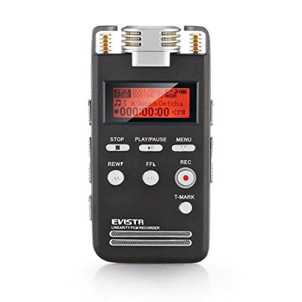EVISTR Digitales Diktiergerät,1536K Hochwertiges PCM-Aufnahmegerät Kristallklarem Klang Audio voice recorder with Sprachaktivierung and Rauschreduktionsfunktion - intl
