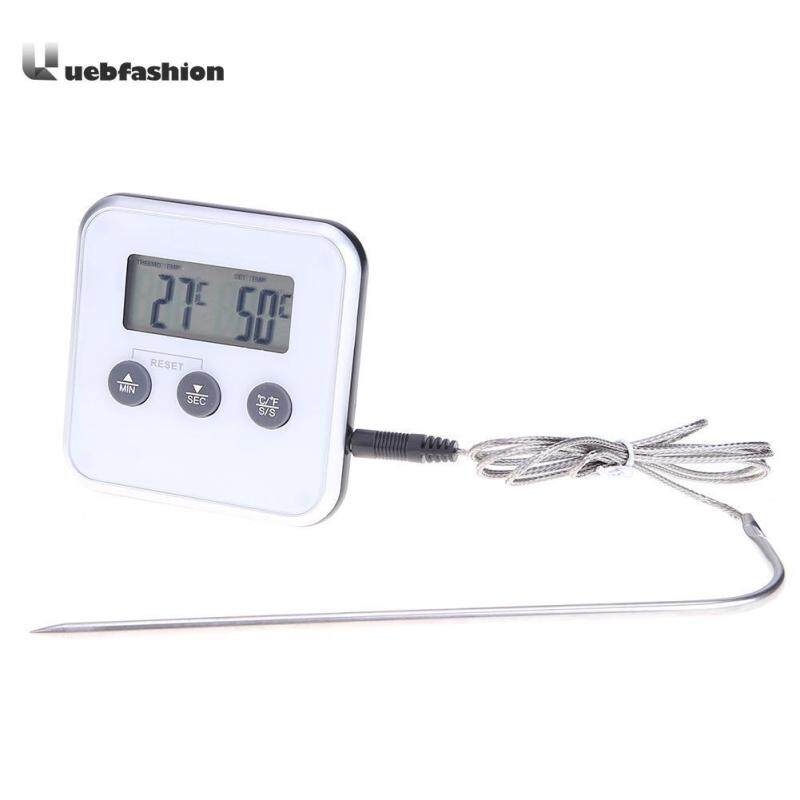 Electronic Thermometer Timer Food Meat Temperature Meter Gauge with Remote Probe