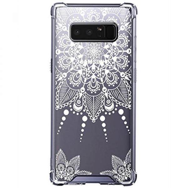 Galaksi Note 8 Case, eraglow Hibrida Ramping Sesuai Keras Bening Pola Case Jatuh Pelindung Sarung untuk Samsung Galaksi Note 8 2017 Melepaskan (Renda bunga) -Internasional