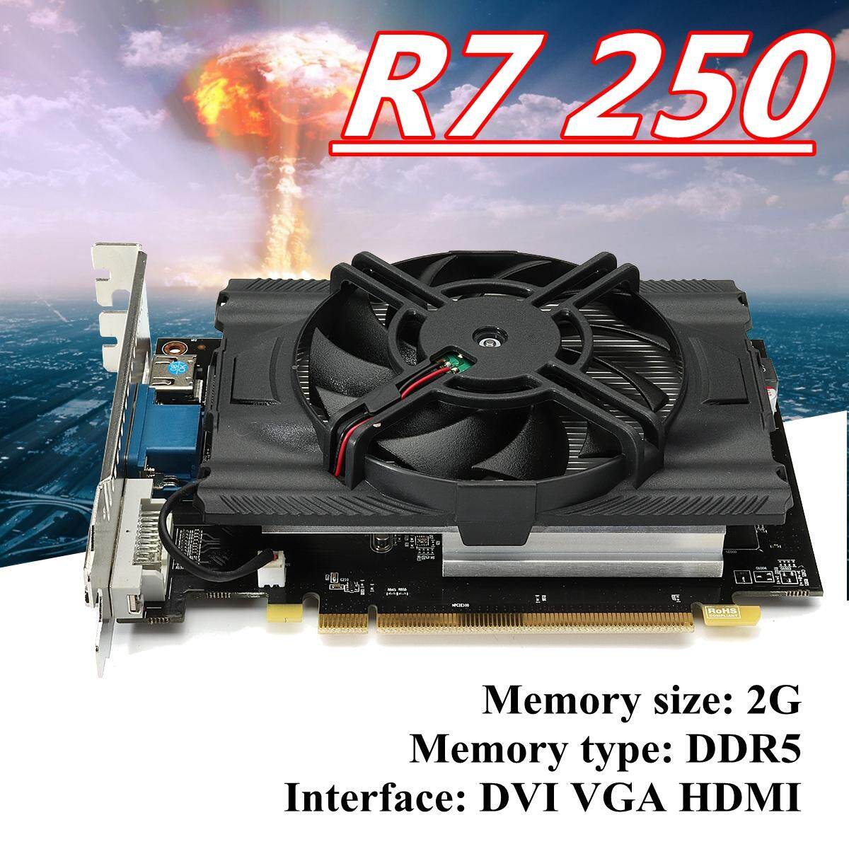 R7 250 2 GB DDR5 128BIT Kartu Grafis Kartu Grafis PCI-Express 2.0 DVI VGA HDMI-Intl
