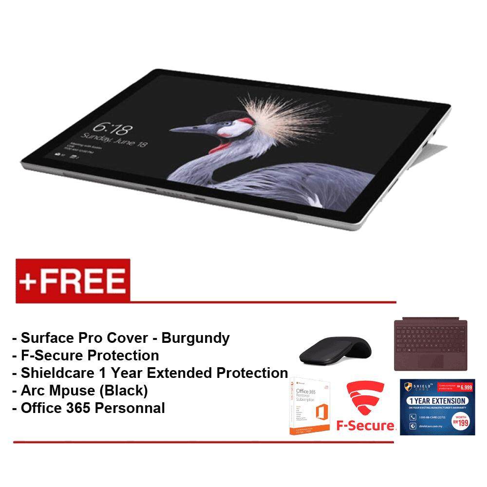 NEW Microsoft Surface Pro - Core i5 8G/256GB Free Surface Pro Type Cover (Burgundy) + Shieldcare 1 Year Extended Warranty + F-Secure EndPoint Protection + Arc Mouse (Black) + Office 365 Personal Malaysia