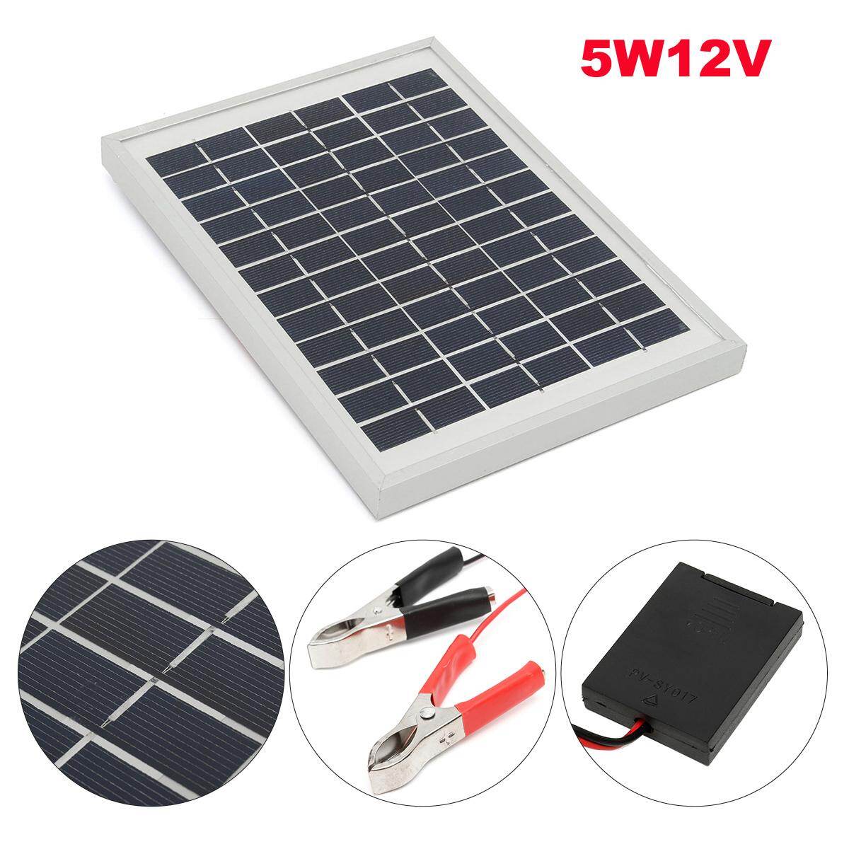 LEORY 5 วัตต์ 12 โวลต์ PolyCrystalline Cells แผงเซลล์แสงอาทิตย์เก็บพลังงานชาร์จพลังงานแสงอาทิตย์โมดูลบล็อกไดโอด + 2 xAlligator คลิป + 4 เมตร - นานาชาติ LEORY 5 วัตต์ 12 โวลต์ PolyCrystalline Cells แผงเซลล์แสงอาทิตย์เก็บพลังงานชาร์จพลังงานแสงอาทิตย์โมดูลบล็อกไดโอด + 2 xAlligator คลิป + 4 เมตร - นานาชาติ