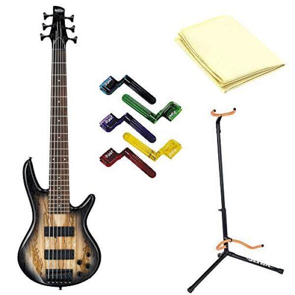 Ibanez GSR206SM 6-String Electric Bass Guitar in Natural Gray Burst With Polishing Cloth, Stand, and Pegwinders