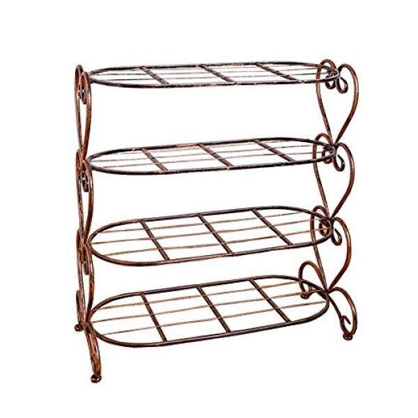 Kiyhpyp Kiyhpyp Retrostyle 4-Tier Logam Besi Seni Shoe Rak Entryway Shelf Penyimpanan Organizer Menara Rak-Internasional