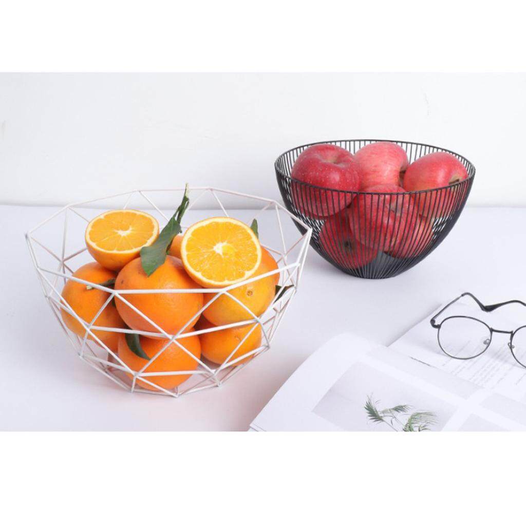 BolehDeals 2-pc Wire Fruit Basket Bowl Food Serving Bowl Candy Biscuit Snack Tray Black - intl