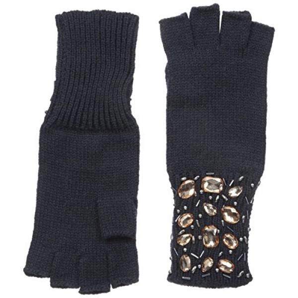 San Diego Hat Company Womens Knit Fingerless Jeweled Gloves, Navy, One Size - intl