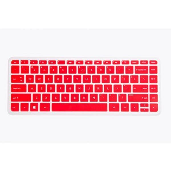 Leze-Ultra Tipis Silikon Keyboard Kulit Sarung untuk HP Stream 13-c 14-z, Seri Buku Catatan Seperti 13-c002dx, 13-c010ca, 13-c010nr, 13-c020ca, 13-c030nr, 13-c077nr, 14-z010nr-Merah-Internasional