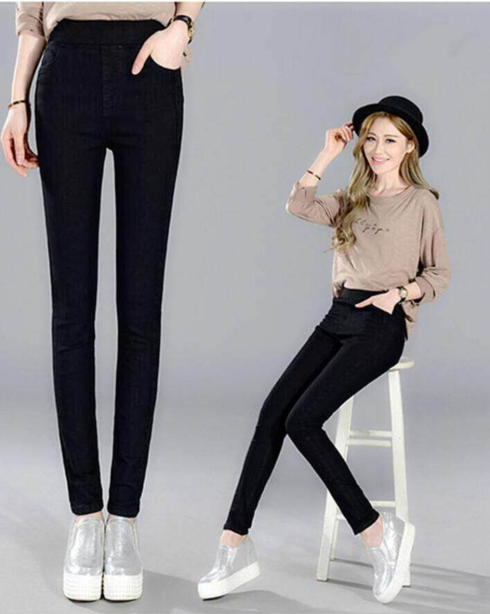 Korean Style Jeans Women Casual High Waist Elastic Denim Long Pencil Pants Lady Trousers August 2018 - 2 Korean Style Jeans Women Casual High Waist Elastic Denim Long Pencil Pants Lady Trousers - 2