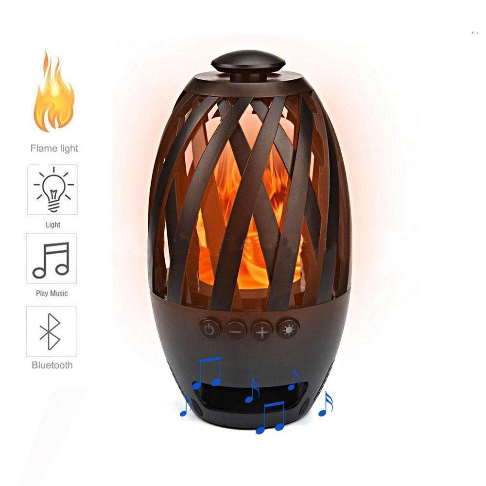 Yedatun Mini Portabel LED Flame Meja Lampu Bluetooth Pembicara Suasana Lampu-Internasional