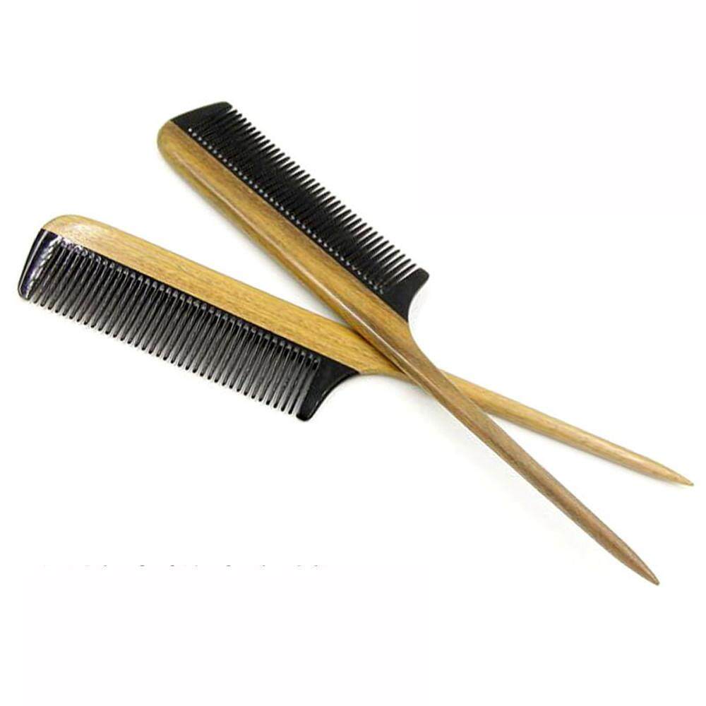 Jual Seksi Modis Klakson Comb Pegangan Kayu Rambut Comb Besar Runcing Gigi Buatan Tangan Sikat Rambut-Internasional