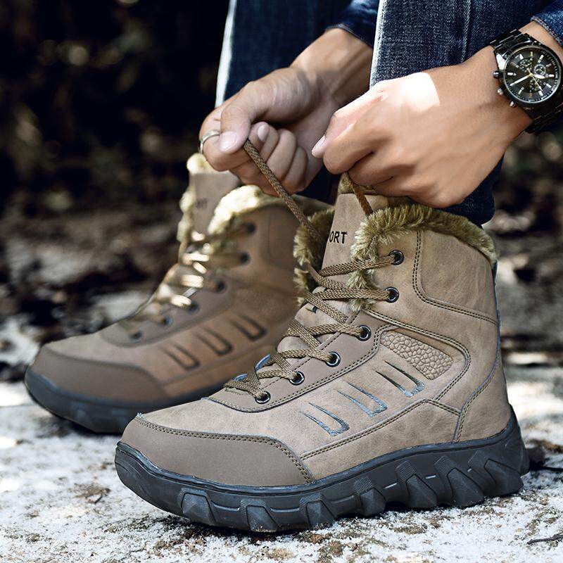Retro Pria Sepatu Kulit Kasual Sepatu Ukuran Besar Pendek Jual Cokelat-Internasional